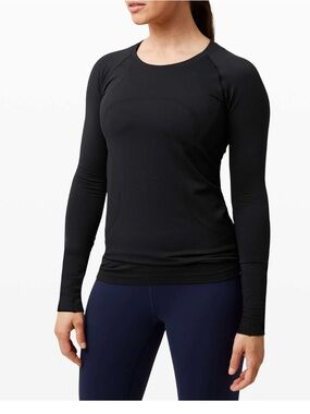lululemon athletica Black Long-Sleeve Crew Neck Top